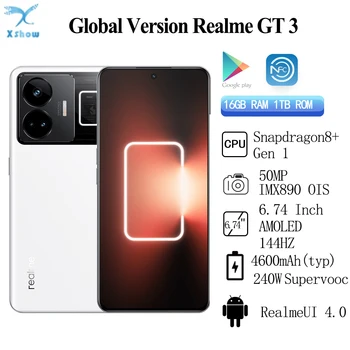 Глобальная версия Realme GT3 Snapdragon 8 + Gen1 6,74 