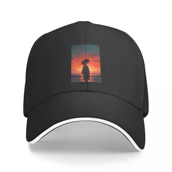 Девушка, стоящая на закате под открытым небом. Бейсбольная кепка Sun Cap, новые шляпные кепки, мужские и женские кепки