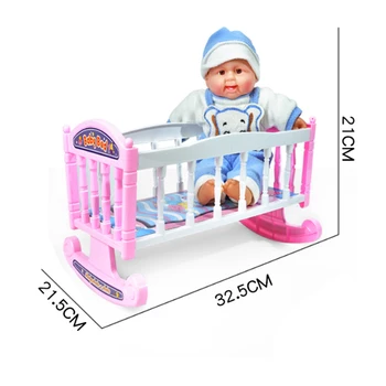 Детская кроватка-колыбель для кукол 8-10 дюймов, милые аксессуары для кукольного домика, миниатюра для куклы, подарочные игрушки для детей от 3 лет