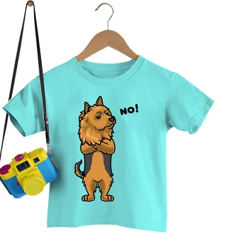 Детская одежда для упрямых австралийских терьеров, футболки с забавными животными для мальчиков, летняя уличная одежда Y2k, модные футболки с героями мультфильмов для девочек