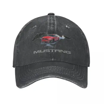 Дизайн логотипа Ford Mustang GT (красное на черном), Ковбойская шляпа, шляпа джентльмена, военная тактическая кепка, пляжная сумка, кепка для женщин, мужская