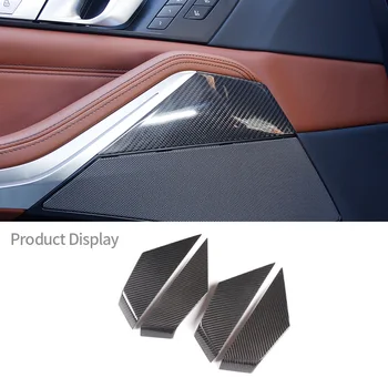 Для BMW X5 X6 X7 G05 G07 2019-2021 Отделка внутренней дверной панели из настоящего углеродного волокна Аксессуары для модификации интерьера автомобиля