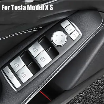 Для Tesla Модель X S 2016-2020 Модель S Дверной подлокотник Кнопка включения окна Отделка 1 комплект