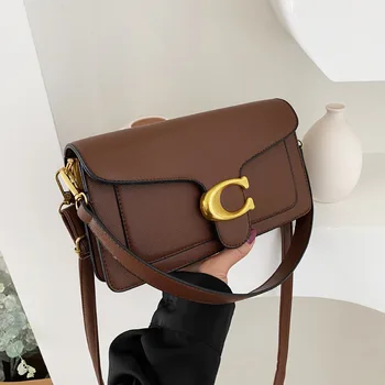 Женская сумка 2023 Новая текстура, модная женская сумка в стиле ретро через плечо, высококачественная сумка-мессенджер, маленькая квадратная сумка, сумки