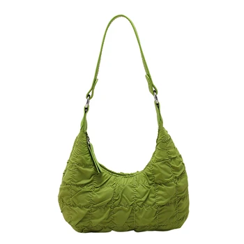 Женская сумка через плечо подмышками Модные женские сумки для ежедневных покупок, плиссированные нейлоновые повседневные сумки на молнии, стильные женские сумки
