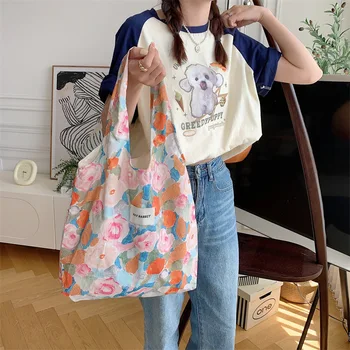 Женская холщовая сумка через плечо с принтом Explore Foral, сумки для покупок, студенческие книги, сумки из хлопчатобумажной ткани, сумка-тоут для девочек