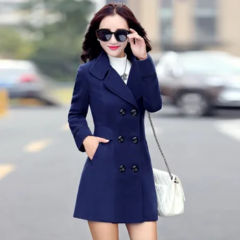 Женский тренч на осень и зиму, новая Корейская версия модного пальто для зрелых женщин, приталенного размера плюс
