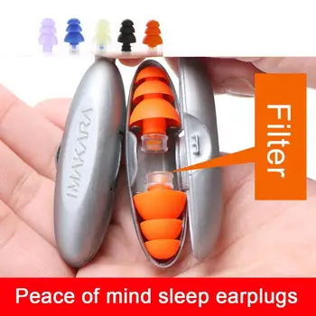 Затычки для ушей Шумоподавляющий штекер для защиты от сна, звукоизоляционный вкладыш для ушей в силиконовом чехле, предотвращающий ушиб, затычка для ушей во время сна