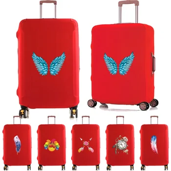 Защитный чехол для дорожного багажа для 18 ~ 28-дюймового эластичного чемодана Пылезащитный чехол для дорожных принадлежностей с принтом из перьев