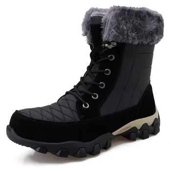 Зимняя обувь 2023 года, мужские зимние ботинки, водонепроницаемая нескользящая теплая плюшевая мужская обувь для холодной зимы