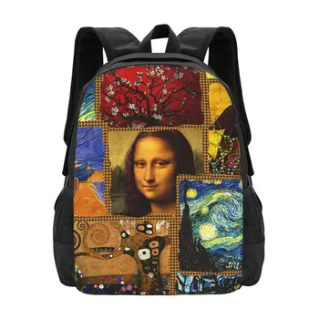 Известная картина, простой стильный школьный рюкзак для студентов, водонепроницаемый повседневный рюкзак большой емкости, дорожный рюкзак для ноутбука