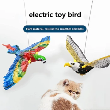 Имитирующая птицу, Интерактивные игрушки для кошек, Электрический Летающий Орел / Попугай, игрушки для домашних кошек, котята, Интерактивные игрушки для котенков