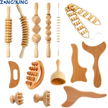 Инструменты для деревообработки для контура тела, Антицеллюлитный инструмент Gua Sha, Массажер для глубокого расслабления тканей, для подтяжки тела, роллер для мадеротерапии