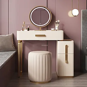 Итальянские креативные комоды, шкаф для хранения, Встроенная легкая Роскошная мебель для спальни, Дизайнерский домашний туалетный столик в эркере