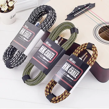 Кабель для электрогитары разных цветов, проволочный шнур, 3 М, 5 М, 10 М, Бесшумный экранированный басовый кабель для гитарного усилителя, музыкальных инструментов