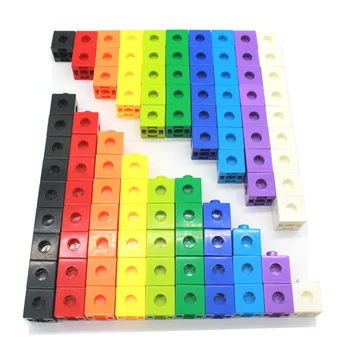Квадратные Строительные блоки со вставкой 2 см, Волшебный Куб, Креативная Математика, Игрушки для познания цвета, Соединяющие модели для раннего образования