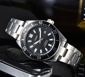 Кварцевые часы AAA, роскошный ремешок, Гидроизоляция, вращающийся безель с датой, Светящиеся мужские наручные часы SK из нержавеющей Стали 43 мм
