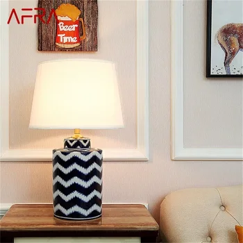 Керамические настольные лампы AFRA, Диммер для настольного освещения, Медь, Роскошная ткань для дома, гостиной, столовой, Спальни, офиса
