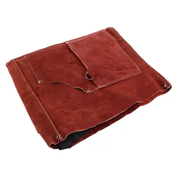 Кожаный сварочный фартук - Жаростойкий и огнестойкий кузнечный фартук для тяжелых условий работы с 6 карманами, размером 42 дюйма