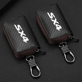 Кожаный чехол для ключей от автомобиля для мужчин и женщин Suzuki Sx4, сумка для ключей от автомобиля, кошелек, модный держатель-ключница, брелок для ключей от дома, Автоаксессуары