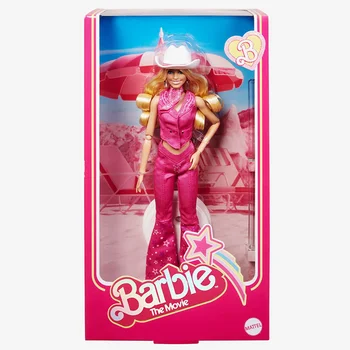 Коллекционная кукла Barbie The Movie 2023 в Розовом Костюме в стиле Вестерн и джинсах-клеш с V-образной талией, Игрушка в Подарок для девочек HPK00