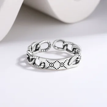 Кольца в форме цепочки с серебряным покрытием YIZIZAI для женщин и мужчин, винтажные украшения для уличных вечеринок в стиле хип-хоп, Регулируемое кольцо на палец, подарок, прямая поставка