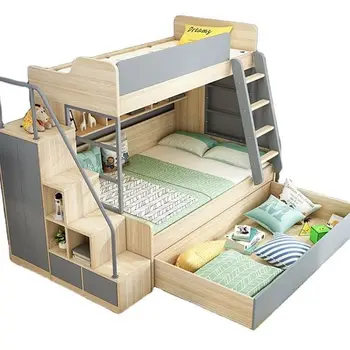 Компактная мебель, детские двухъярусные кровати из деревянной фанеры с местом для хранения вещей