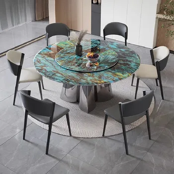 Консольный стол в гостиной Роскошный Салон Круглый Центральный Кухонный стол Передвижной Мраморный Современный Mesas De Comedor Наборы садовой мебели