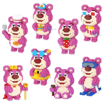 Конструктор Disney Toy Story Losto, Мультяшный милый медведь для плавания, лыжи, шеф-повар, собранная модель волшебных кирпичей, игрушки для детей в подарок