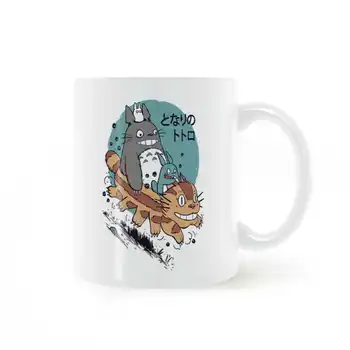 Кофейная Кружка My Neighbor Totoro Cat Bus 11 унций, Керамическая Креативная чашка для чая с молоком, Кружки для домашнего декора