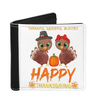 Кошельки для женщин Happy Thanksgiving Turkey Со слотами для нескольких карт, складные кошельки для монет, Ежедневные портативные деньги, Роскошные Carteras Para Mujeres