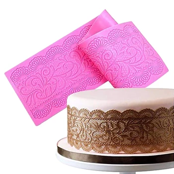Кружевной силиконовый коврик для помадки DIY Силиконовый кружевной коврик С антипригарным покрытием Инструменты для украшения торта Sugarcraft Кухонные принадлежности для торта