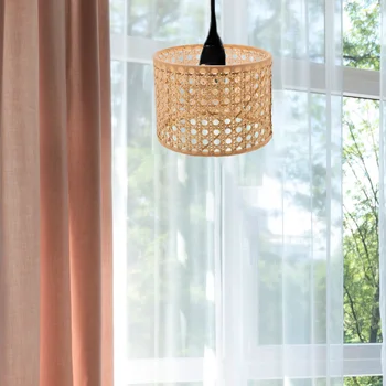 Крышка лампы E27 / E14, ротанговый абажур для настольной лампы, Сменный абажур, аксессуары для освещения