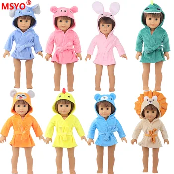 Кукольная одежда, пижама с животными, мини-ночная рубашка с мультяшным кроликом, подходит для 18-дюймовой американской девочки и 43-сантиметровой куклы-Реборн, аксессуары для кукол ZAPF