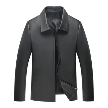 Куртки из натуральной кожи для мужчин, зимнее пальто, пуховики из натуральной воловьей кожи, мужская кожаная куртка, Мужская одежда 2023 Jaqueta Masculina