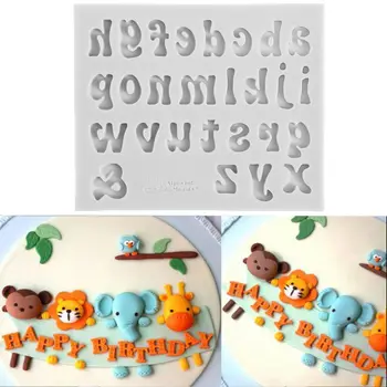 Кухонная форма для выпечки, форма для торта с помадкой и сахаром, силиконовая форма с цифрами алфавита и 3D буквами