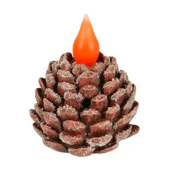 Лампа из искрящейся сосновой шишки, Беспламенные светодиодные свечи из сосновой шишки, безопасный праздничный декоративный реквизит для рождественских домашних вечеринок, поддельная сосновая шишка
