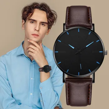 Лидирующий бренд, Роскошные Мужские наручные часы, Модные кварцевые часы с циферблатом из нержавеющей стали, Мужские Деловые Повседневные Кожаные часы Reloj Hombre
