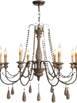 Люстра в стиле американского кантри в стиле ретро, лампа для гостиной, лампа для европейского магазина, французская антикварная люстра для спальни, столовой.