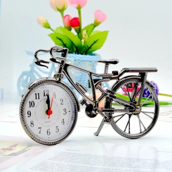 Маленький будильник, Велосипедный дизайн в ретро-европейском стиле, Украшение для гостиной, Немой звук, Электронные цифровые часы Reloj De Pared