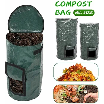 Мешки для органического компоста большой емкости для кухонных отходов, листьев, сбора компоста, сбора ферментации в саду, мешки для посадки