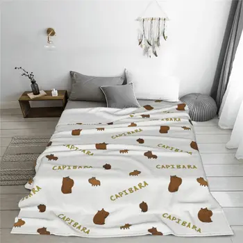 Милые мультяшные одеяла из капибары, флисовые весенне-осенние многофункциональные Супер Мягкие одеяла для кровати, одеяло для путешествий
