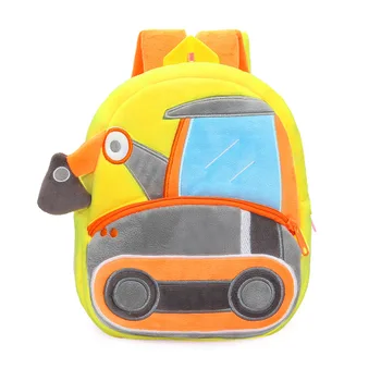 Милый детский инженерный автомобильный рюкзак Для мальчиков и девочек, экскаватор-самосвал, мультяшные плюшевые сумки на молнии, легкий рюкзак 2022
