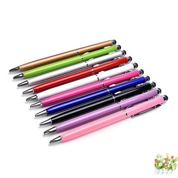 Мини-2 в 1 для ноутбука, встроенная шариковая ручка, металлическая емкостная сенсорная ручка, стилус, экран для телефона, планшета