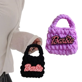 Мини-кошелек ручной работы Kawaii Barbie с аниме-мультяшной розовой буквой, защитный чехол для наушников Bluetooth, плюшевый чехол, сумка для хранения ключей