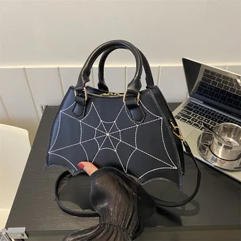 Модная женская сумка с вышивкой паутиной, роскошная сумка через плечо, кожаная сумка через плечо, дизайнерская сумка-пародия на летучую мышь, Женский кошелек