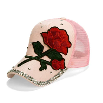 Модная шляпа с розами, мужские и женские бейсболки, весенне-летние солнцезащитные кепки для женщин, однотонная бейсболка, повседневная уличная бейсболка