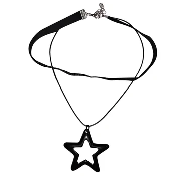 Модное ожерелье-ошейник Star Y2K, ожерелье с подвеской, двухслойное колье-цепочка