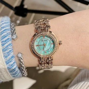Модные Женские часы с браслетом, Элегантные Женские кварцевые часы с бриллиантами, Маленький циферблат, Простые женские наручные часы Relojes Mujer