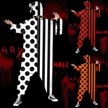 Мужская Домашняя пижама на Молнии с принтом на Хэллоуин, праздничный комбинезон, комплект комбинезонов